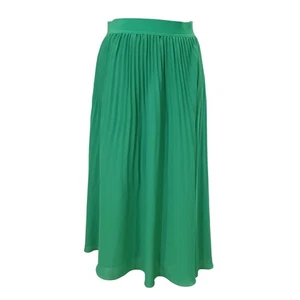 J CREW Plissee Midi Rock Grün Gummibund Polyester Damen Fehler - Bild 1 von 7