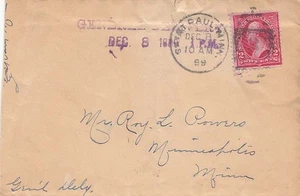 Minnesota Minneapolis 1899 violeta serifed sl entrega general pequeño desgarro en la parte superior - Imagen 1 de 1