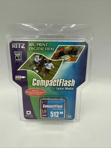 Ritz Big Print By Lexar Media 512MB 1.8MB/s CF Compact Flash Camera Memory Card - Picture 1 of 2