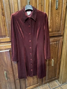 Vintage Talbots Samt Mantel mit Knöpfen. Größe 6. Weinrot. Gebraucht. - Bild 1 von 4