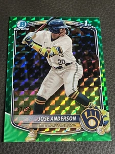 2025 Bowman Chrome - Jose Anderson /99 Green Refractor 1st #BCP-193 Brewers Bknd - Picture 1 of 2