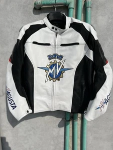 MV Agusta 2020 White Motorcycle Leather Jacket Motorbike Racing Biker Jackets - Picture 1 of 19