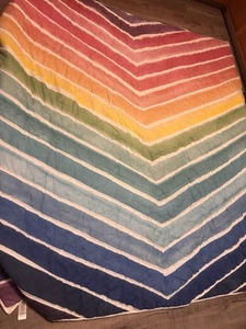 PB Pottery Barn Teen Chevron Rainbow Quilt Duvet Blanket Set - Picture 1 of 6