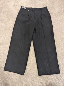 Vintage Texwood Pants Mens 34x27 Black Pleated USA - Picture 1 of 14