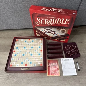 DELUXE SCRABBLE Turntable Board Game 2001 100% Complete Clean - Picture 1 of 3