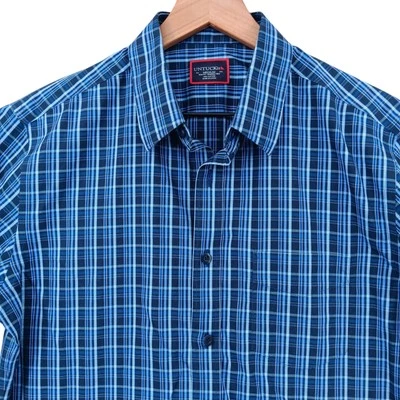 UNTUCKit Shirt Mens Medium Blue Plaid Long Sleeve Button-Up Romorantin WF - Image 1 of 4