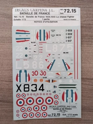 Décalcomanies Maquette Avion 1:72 Bataille De France  - Photo 1/3