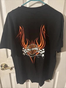 Harley Davidson 2001 Fiamma Nera Tasca Camicia Uomo Large Motorsport - Foto 1 di 5