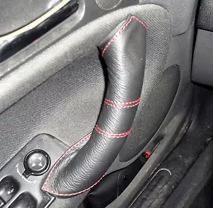 ALFA ROMEO 147 GT 156 Mango Manija Puerta DERECHA Y IZQUIERDA PIEL Verdadera - Imagen 1 de 2