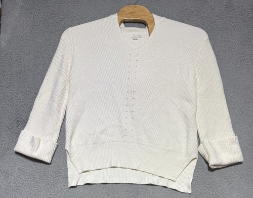 OFF WHITE By Anthropologie Felpa con Cappuccio Oversize Maglia Pesante Pullover Donna M Avorio