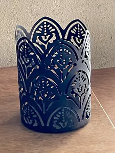 Better Homes & Gardens Brown Malaysian Boho Tall Fishscale Motif Candle Sleeve - Picture 1 of 4