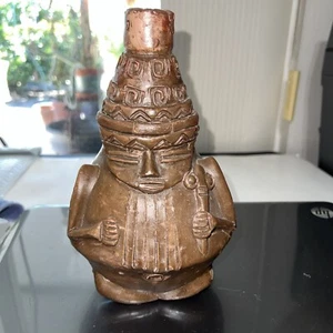 Präkolumbianischer Inka, inspirierter Arzt Zwerg Portrait Gefäß - Flasche - Peru - Bild 1 von 20