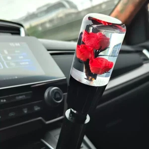 VIP 10CM Red Real Flowers Gear Shift Knob Shifter Head for Universal Car - Picture 1 of 7