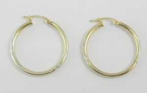 ATEMBERAUBENDE DAMEN 14K BICOLOR GOLD CREOLEN (1-1/4") 2,0G - Bild 1 von 12