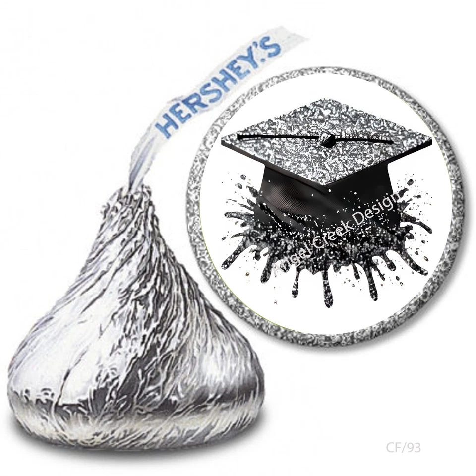 108 etiquetas envoltorios de caramelos Hershey Kiss favoritos de graduación gorra de graduado Foto 1 de 1