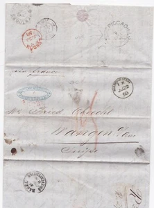 1858 LETTERA SENZA TIMBRO MANCHESTER UDC PICCADILLY A FRIEDR OBRECHT WANGEN SUISSE - Foto 1 di 2