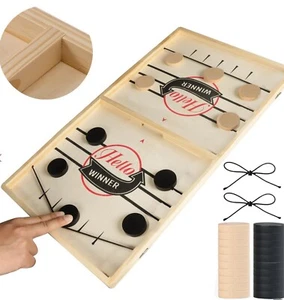 Fast Sling Puck Spiel Schleuder Spiele (3er Pack) Holz Hockeyspiel Sling Puck - Bild 1 von 2