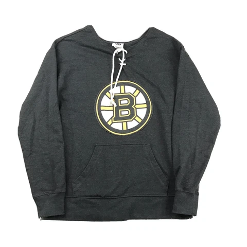 NHL Boston Bruins Sweatshirt Mens Small Gray Graphic Pullover Hockey Sweater Cover