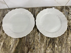 Hutschenreuther 2 Dresden Weiß Salat Dessert Teller 7 3/4" D x 1" Deutschland EUC - Bild 1 von 24