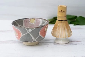 3Pcs Japanese Matcha Tea Set: Matcha Bowl, Bamboo Whisk, Whisk Holder - Picture 1 of 2