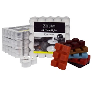 200x 8h Teelichter Nachtkerzen & 36x Luxus Duftwachs Melts Würfel 212,4g - Bild 1 von 1