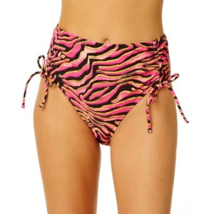 Salt + Cove Womens Juniors High Waist Cinched Swim Bottom Separates Pink M - Picture 1 of 2
