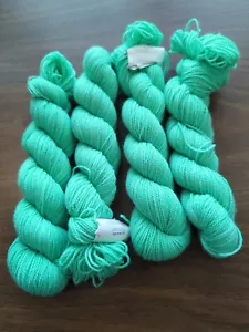 Set Of 5 Koigu Kpm 50g/175yds Each 💯 Merino Wool 15330 0019 Lime Sock Weight - Picture 1 of 5