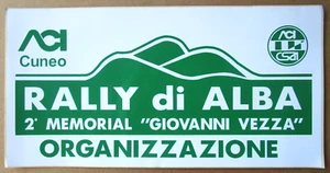 ADESIVO/STICKER/AUFKLEBER MAXI TARGA "2° RALLY DI ALBA" - ORGANIZZAZIONE - 2002 - Picture 1 of 1