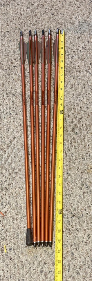 Easton 2514  Autumn Orange XX75 shafts Old Style Nocks- 6 Total 27” 2/Thumpers - Image 1 of 4