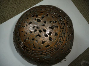 Antique Chinese 7 1/2" Ball Censor Burner Chafing Ball Rolling Lamp brass - Picture 1 of 16