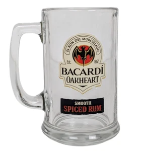 Taza de cerveza de ron especiado suave Bacardi Oakheart Stein vaso pesado - Imagen 1 de 2