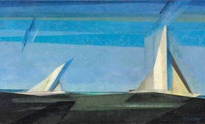 Marine by Lyonel Feininger as HIQU Art Print on Canvas - Picture 1 of 2
