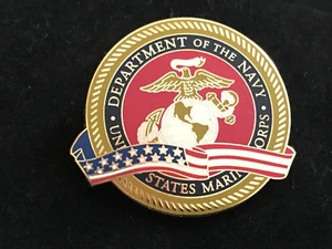 US UNITED STATES NAVY MARINES ROUND FLAG PINCRAFT PIN - Picture 1 of 3
