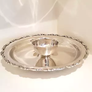 ONEIDA SILVERPLATE SEA CREST CHIP & DIP APPETIZER SERVING TRAY 15" ROUND - Picture 1 of 12