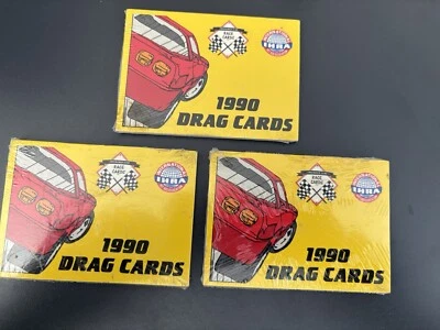 1990 IHRA DRAG CARDS (3pack) CHECKERED FLAG OFFICIAL LICENSED Sports Cards - Image 1 of 2