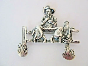 GROSSES STÜCK T FOREE STERLINGSILBER VIKTORIANISCHE REVIVAL COWBOY BROSCHE 28 GRAMM - Bild 1 von 4
