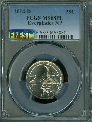 2014 D EVERGLADES PCGS MS68 PL MAC FINEST & MAC SPOTLESS POP 3  RARE . - Image 1 of 2