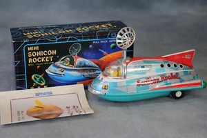 Vintage Masudaya Japan Mini Sonicon Rakete Blech Weltraum Spielzeug in Schachtel funktioniert 1997 - Bild 1 von 5