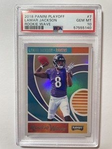 Lamar Jackson 2018 Panini Playoff Rookie Wave #7 PSA 10 GEM MT Rookie RC Ravens