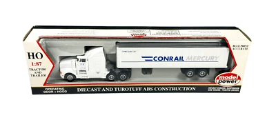 #18006 Model Power HO 1/87 Conrail Mercury Semi Truck Tractor w/STD Box Trailer - Image 1 of 3