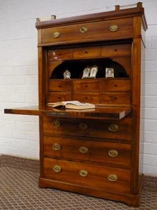 Sekretär Biedermeier Nussbaum Handpoliert Süddeutsch - Bild 1 von 10