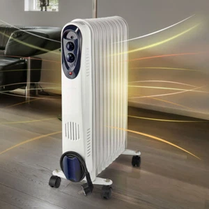 Elektroheizung Ölradiator Schnellheizer 1000/1500/2500W Bad Heizkörper Fahrbar - Bild 1 von 12