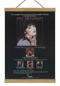 Pat Benatar Shadows of The Night Original Promo Ad, Mounted w/Magnetic Frame! - Picture 1 of 3