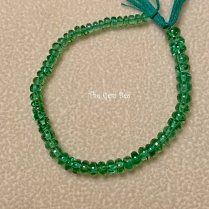 2,8 mm-4,2 mm Tsavorit Grün Granat Glatt Rondell Perlen 4 Zoll Strang - Bild 1 von 13