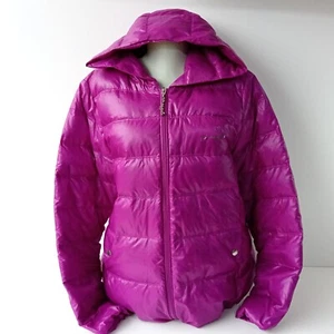 🔥 Pineapple Debbie Moore Women's Down Feather Jacket Purple Lightweight Size 16 - Picture 1 of 16