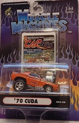 Funline Muscle Machines CARtoons '70 CUDA C02-24 1/64 Naranja con 2 Planchas Nuevas Foto 1 de 4