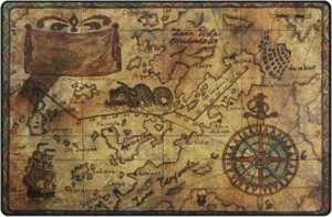Vintage Retro Old Pirate Map Compass Area Rugs Non-Slip Floor Mat for Living Roo - Picture 1 of 7