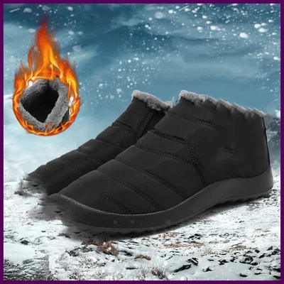 Hombres Botas de Nieve Felpa Nuevas Cálidas Botines para Hombres Impermeables y Botas Mujer Foto 1 de 4