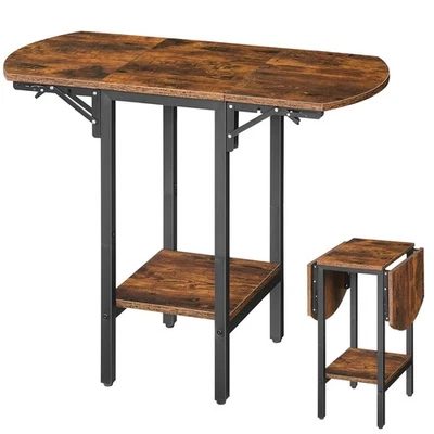 Folding Side Table, 2-Tier Sofa End Table with Expandable Desktop, Small Fold... - Image 1 of 4