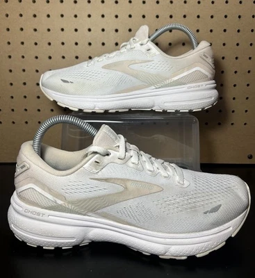 Zapatos para correr Brooks Ghost 15 para mujer talla 8,5 B blanco beige 1203801B189 Foto 1 de 4